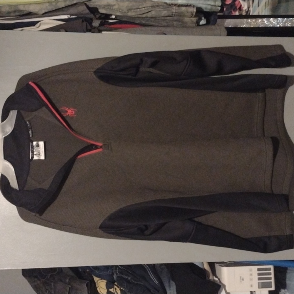 𝅺Spyder sweatshirt pullover half zip black and gray size xl